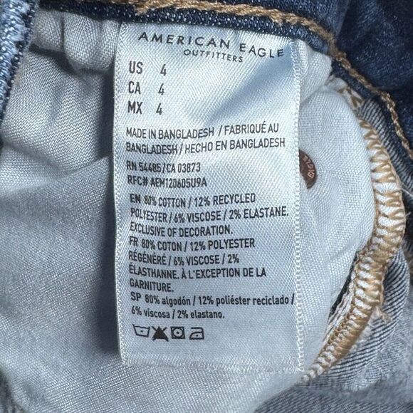 American Eagle Shorts Womens 4 High V Rise Shortie Cuffed Blue Measures W27 - Picture 5 of 7